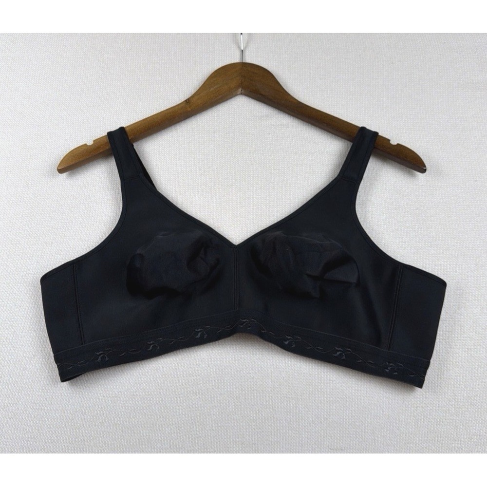 Cacique Unlined Full Coverage No-Wire Bra 42C Black Adjustable Straps BE11040546